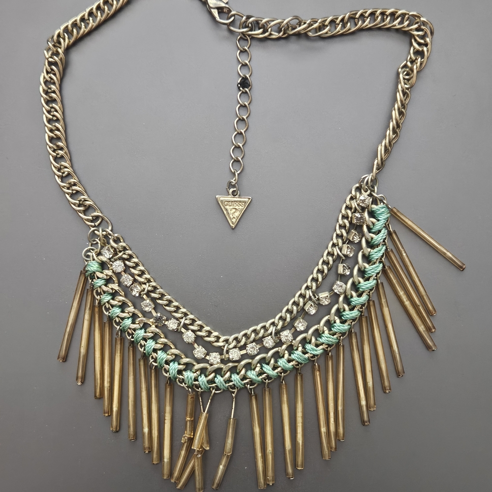 Gold and Green Statement Necklace